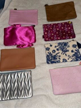 ipsy Assorted Pink, Brown, Silver & Blue Cosmetic Pouches Set